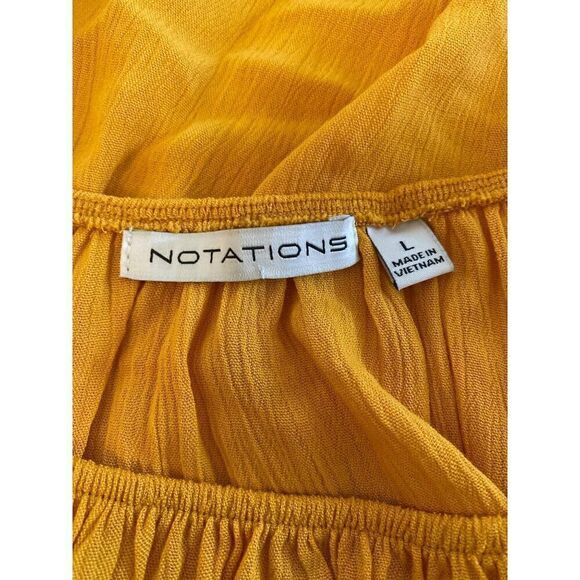 Notations women's marigold crochet lace flowy 3/4 sleeve blouse size large - Picture 7 of 8